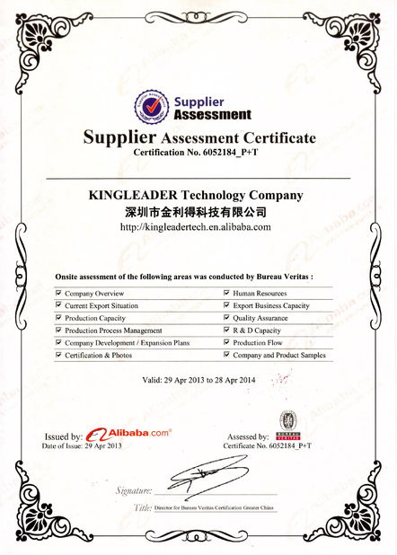 Çin KINGLEADER Technology Company Sertifikalar
