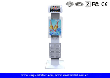 satın al Bağımsız Ipad Mini Stand Güvenli Ipad Kiosk Kilitlenebilir, Logo Paneli ve Broşür Rafı online manufacture
