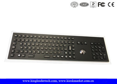satın al Tam Tuşlar Endüstriyel Trackball Klavye Elektrolizli Siyah Metal Klavye 103 Tuşlar online manufacture