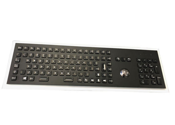 satın al 103 Tuş Elektroliz Siyah Endüstriyel Metal Klavye 20mA 38mm Trackball online manufacture