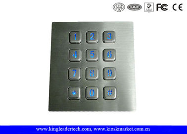 satın al Işıklı Arkadan Aydınlatmalı Metal Tuş Takımı 3x4 Matrix Düşük Aydınlatmalı / Karanlık Kullanım için online manufacture